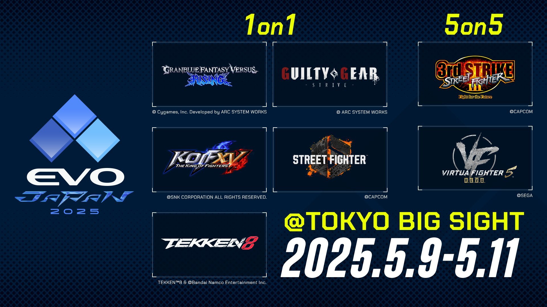 EVO Japan 2025 冠軍陣容公佈